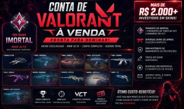 Conta custo benefício de Valorant com MMR bom e mais de 2K investidos