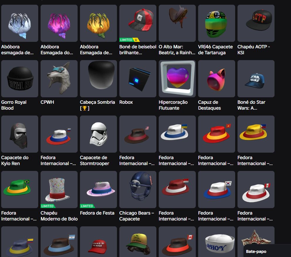 Conta roblox antiga com egghunt 2019 completa e limiteds