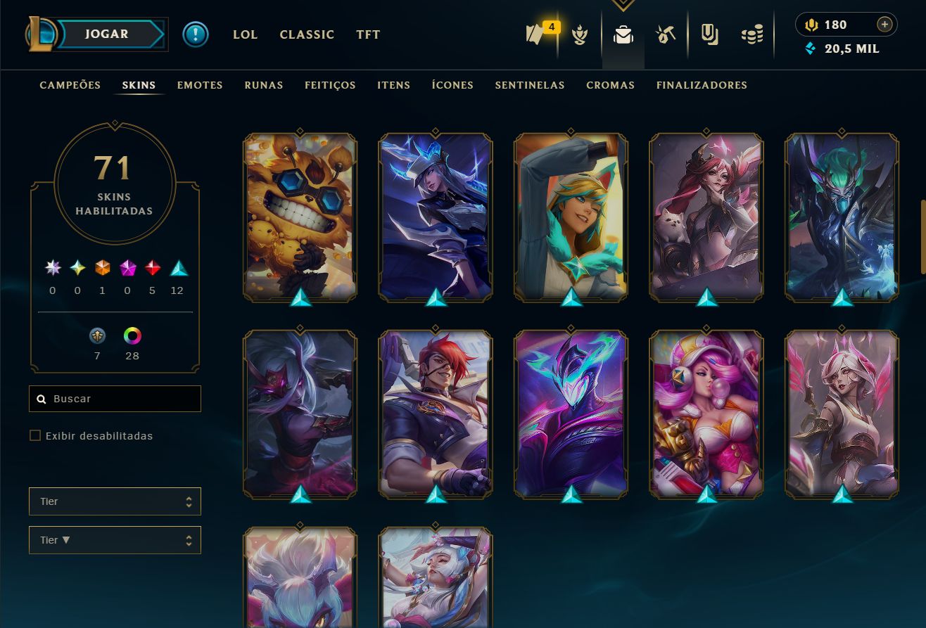 [CONTA LOL] MESTRE com skins