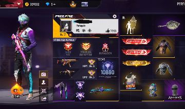 Conta free fire cabelo fita