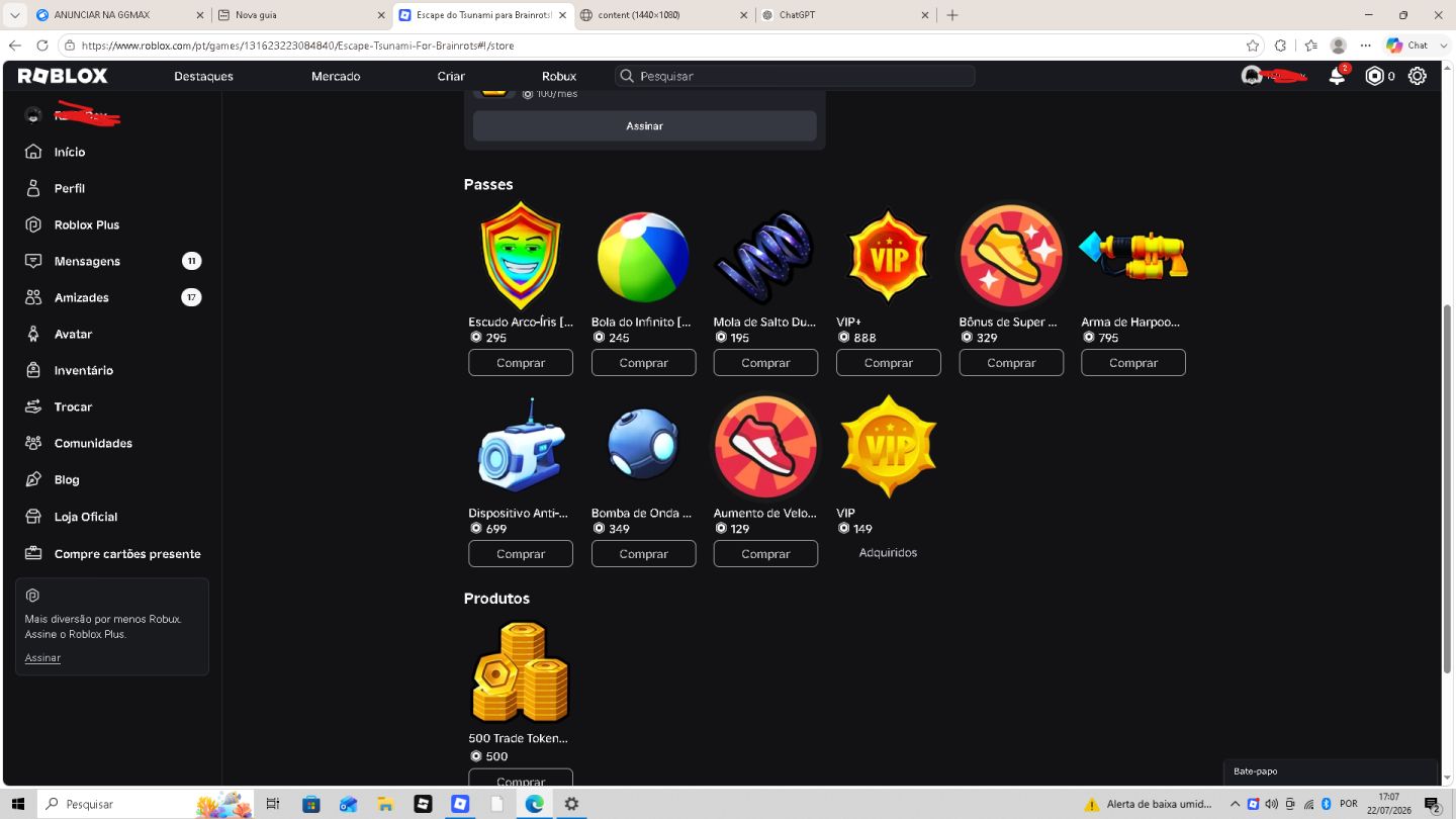 Conta Roblox Focada em Tsunami Brainrots | E-mail Original Incluso