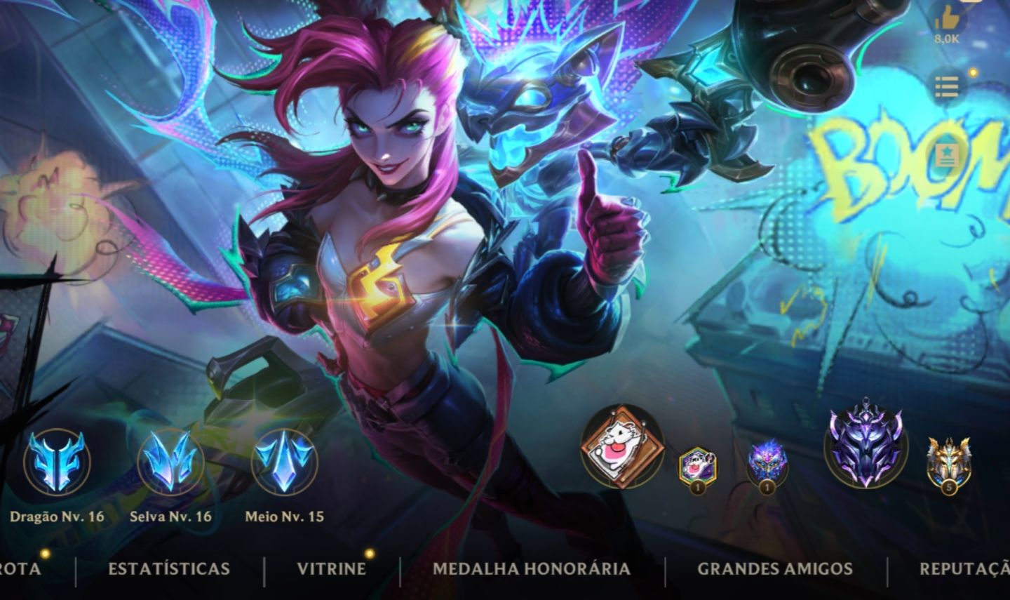 Conta ex monarca +300 Skins incluindo Jinx de 1k