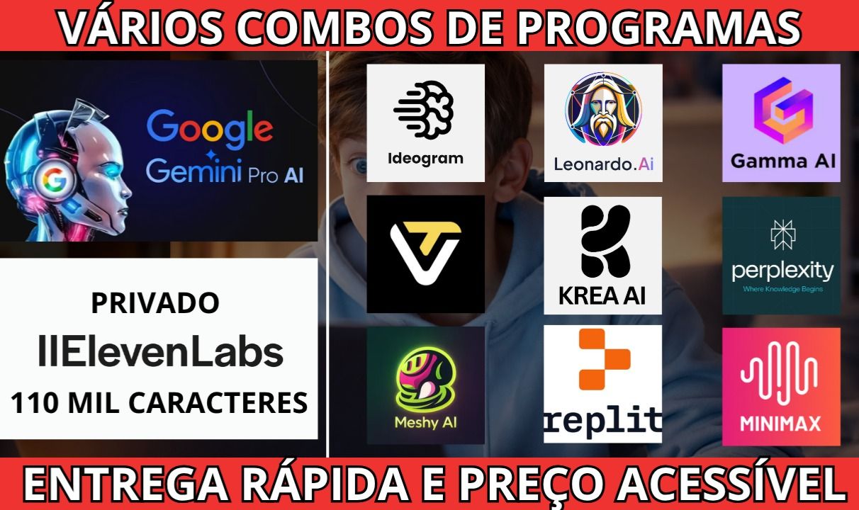GEMINI PRO | ELEVENLABS | IDEOGRAM | TRIPO AI | MESHY | GAMMA | KREA | REPLIT