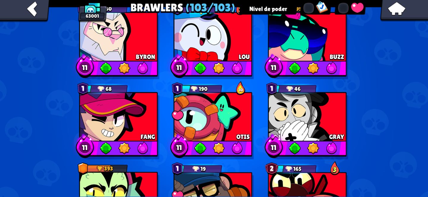 Conta brawl stars 63k + 362 skins