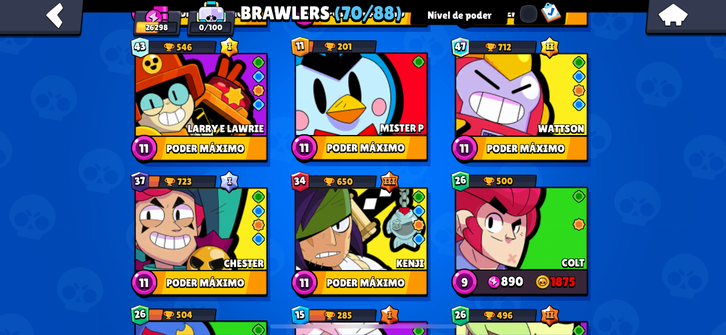(Aceito oferta) Conta de braw stars 71/95 com as melhores skins e o melhor preço