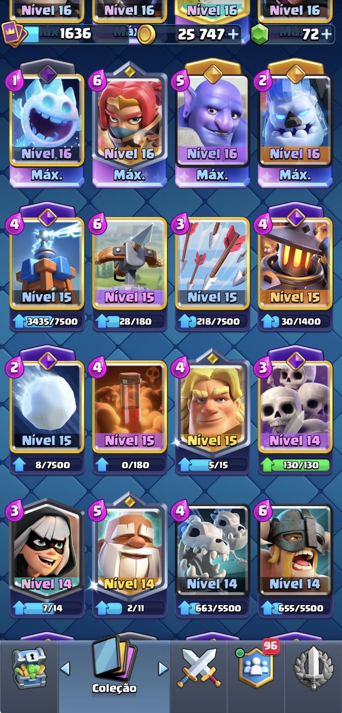 Conta Clash Royale 12K +2.6 Full lvl 16 + Torre 16