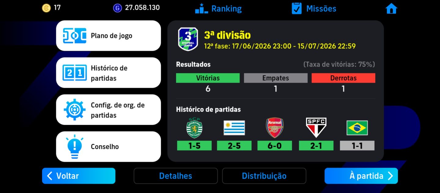 CONTA EFOOTBALL 3224 FORÇA