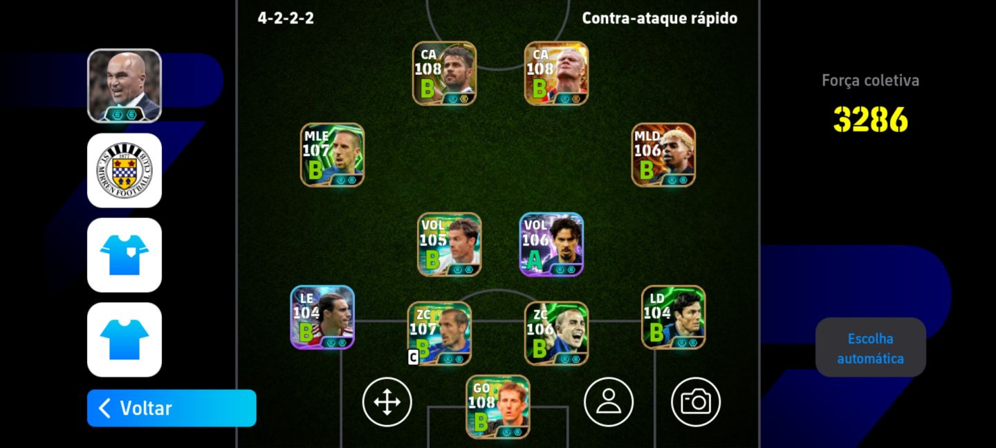 Conta da época do pes força do time 3286