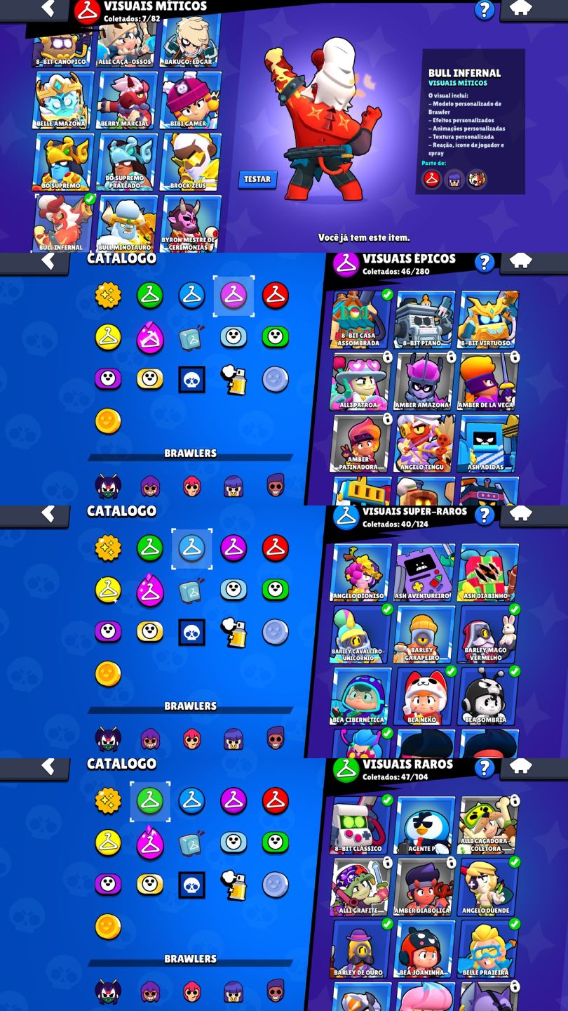 CONTA DE BRAWL STARS 17K DE TROFEUS |80 BRAWLERS | 4 SKIN DE HIPER