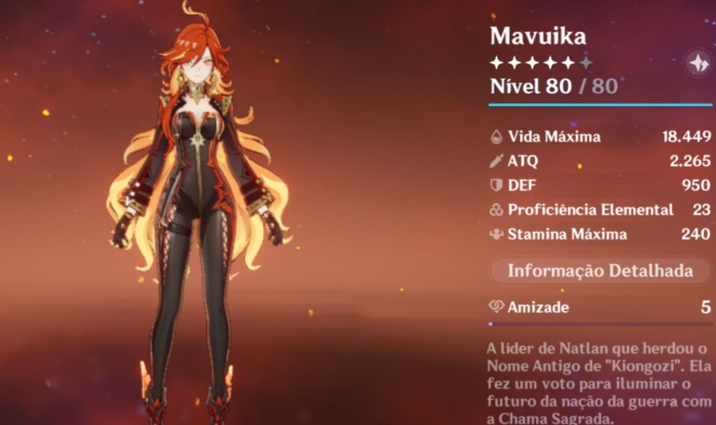 Conta do genshin impact com Mavuika, Zibai, Linnea e outros T5 Rank 49