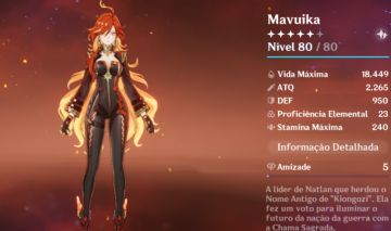 Conta do genshin impact com Mavuika, Zibai, Linnea e outros T5 Rank 49