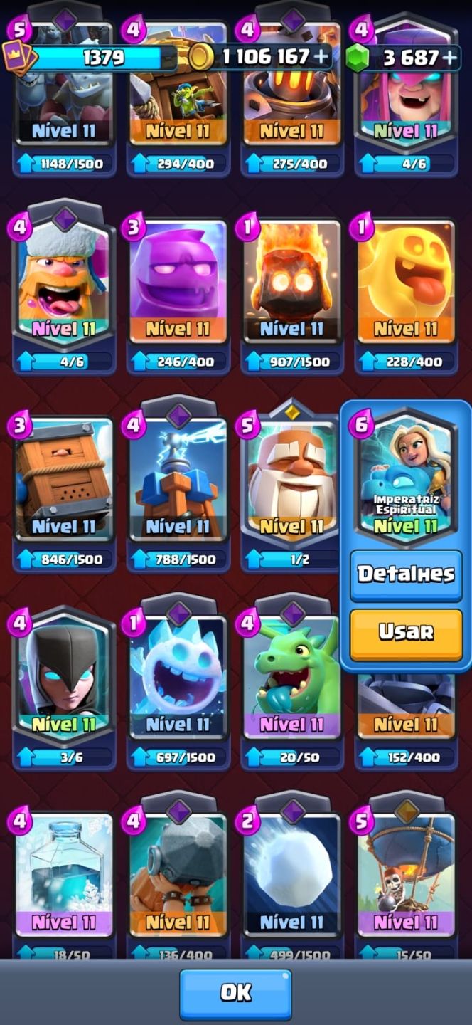 Conta Clash Royale mto boa arena 21 com quase todas as cartas oferta