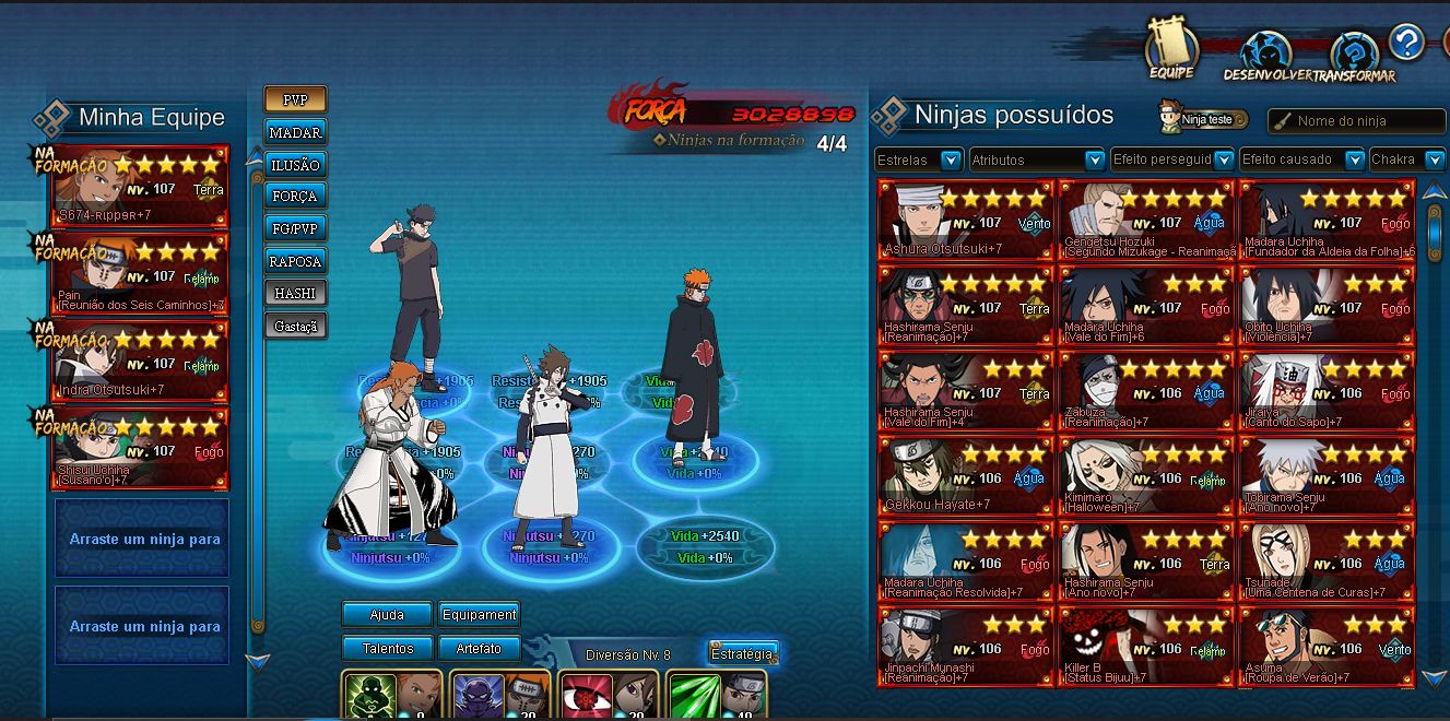 Naruto Online | 3,KK | Nv.107 | Pain, Shisui Susano'o e Indra +7 Despertado