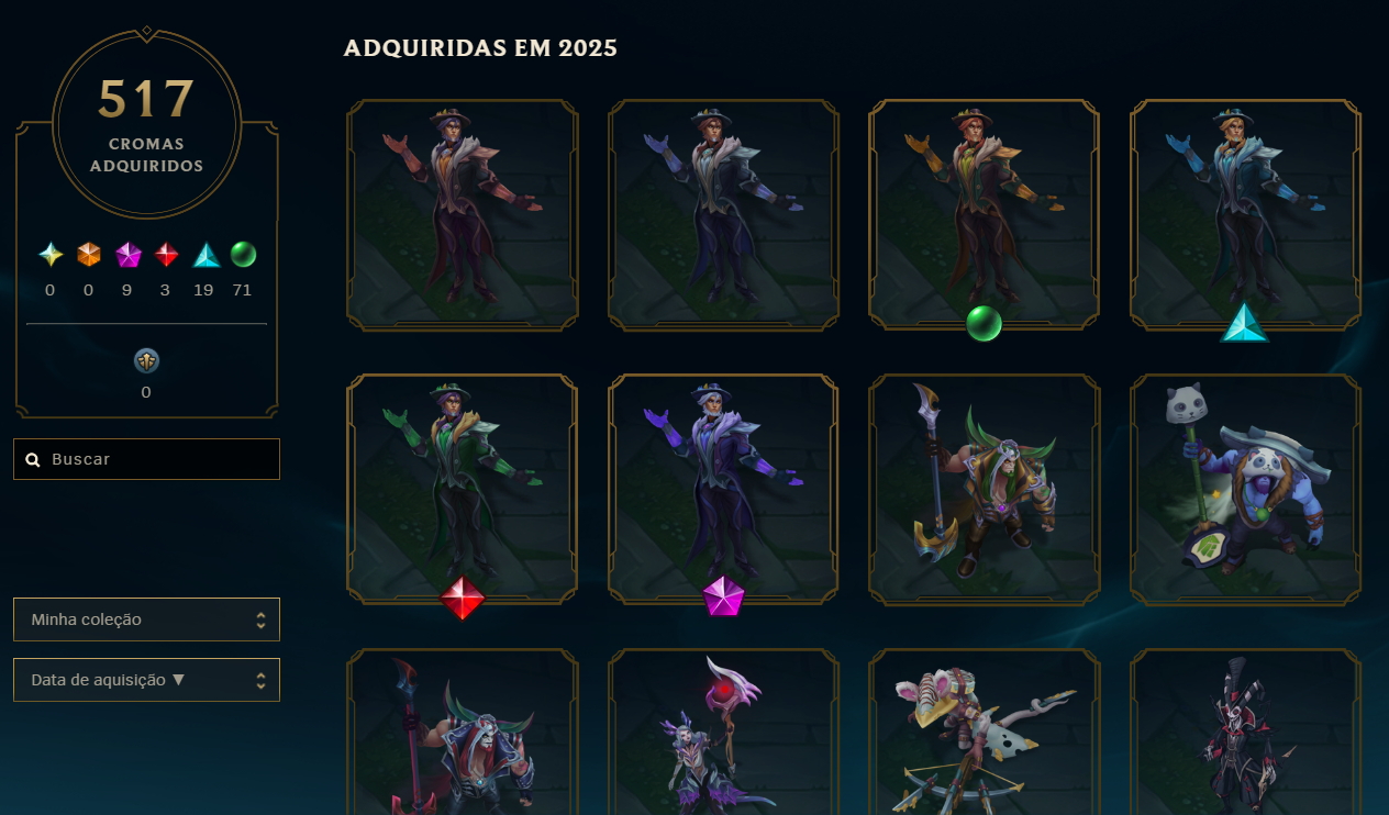 Conta LoL nivel 1080 514 skins +R$3k lol +R$400 valorant