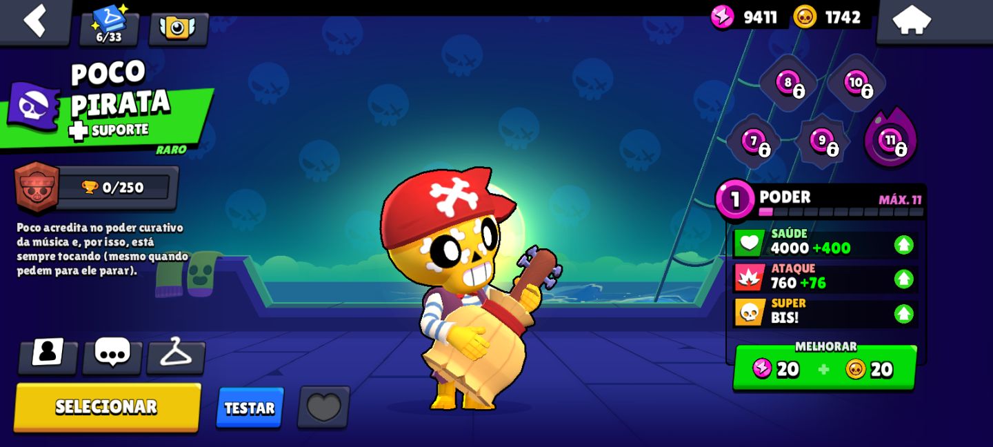 CONTA DE BRAWL STARS COM MORTIS 2400+ TROFÉUS E ENTRE OUTROS UPADOS APROVEITE!!
