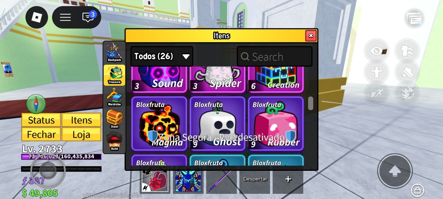 Conta Roblox com várias espadas míticas