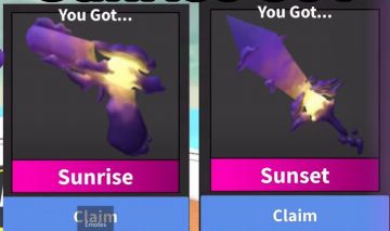 Sunset Faca MM2 Murder Mystery 2 Godly de Verão