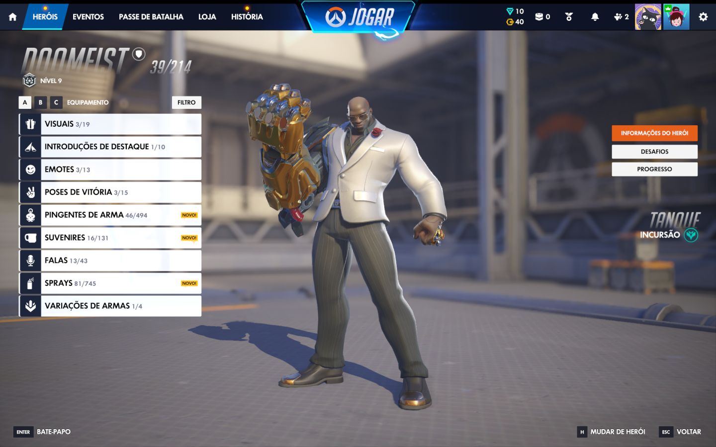 Conta de overwatch main dps/suporte com 3 passes comprados