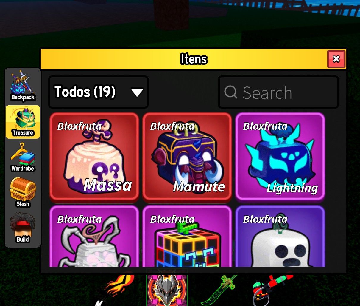CONTA INSANA:DRAGÃO PERM + MASSA PERM + DARK BLADE + FRUTAS MÍTICAS NO INV