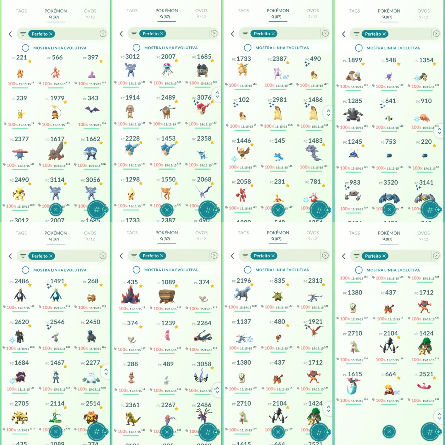 CONTA LV70 DE 2019 32M DE DUST SHUNDOS RAROS LENDARIOS SHINYS FUNDO - POKEMON GO