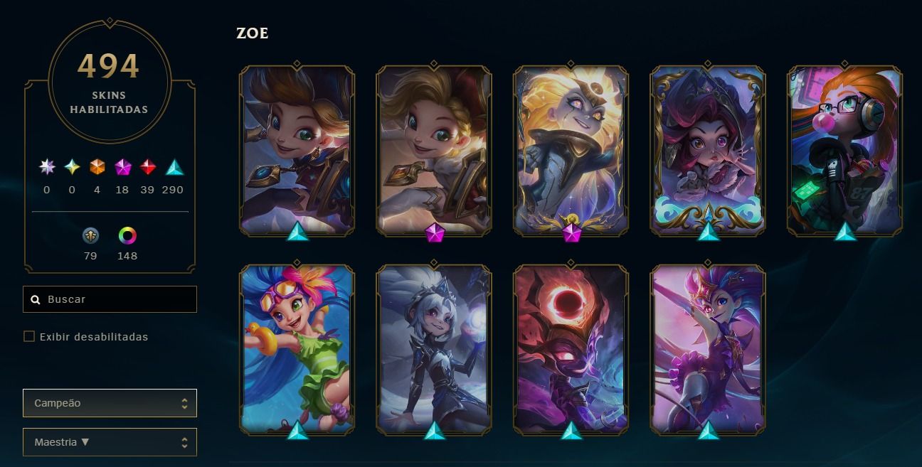 Conta LoL Nvl 706 | 494 Skins | 18 Míticas/Prestígio | 4 Ultimates Lux/Seraphine