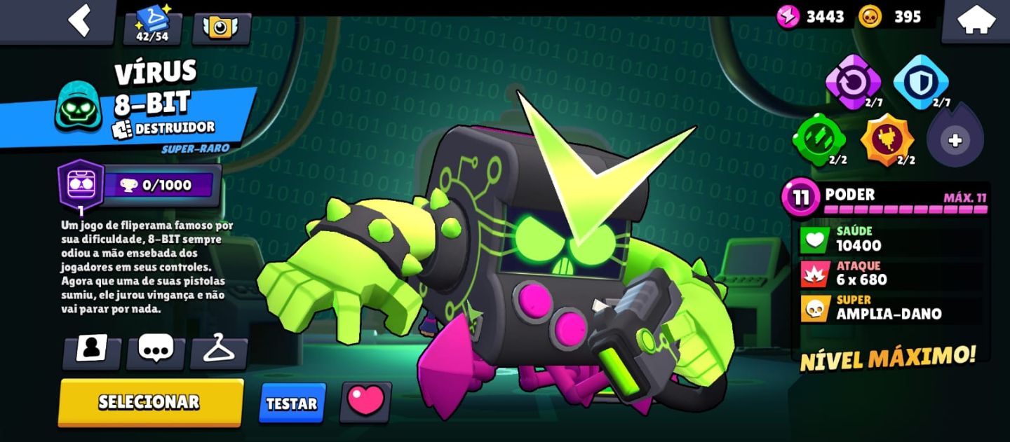 CONTA BRAWL STARS COM 8 BIT VIRUS E ANTIVIRUS