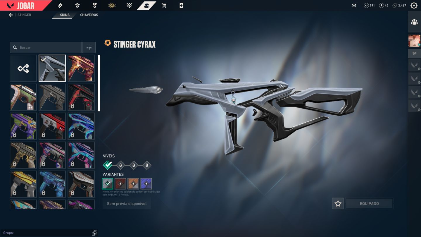 CONTA VALORANT PASSE UPADO + VÁRIAS SKINS PLAT 2