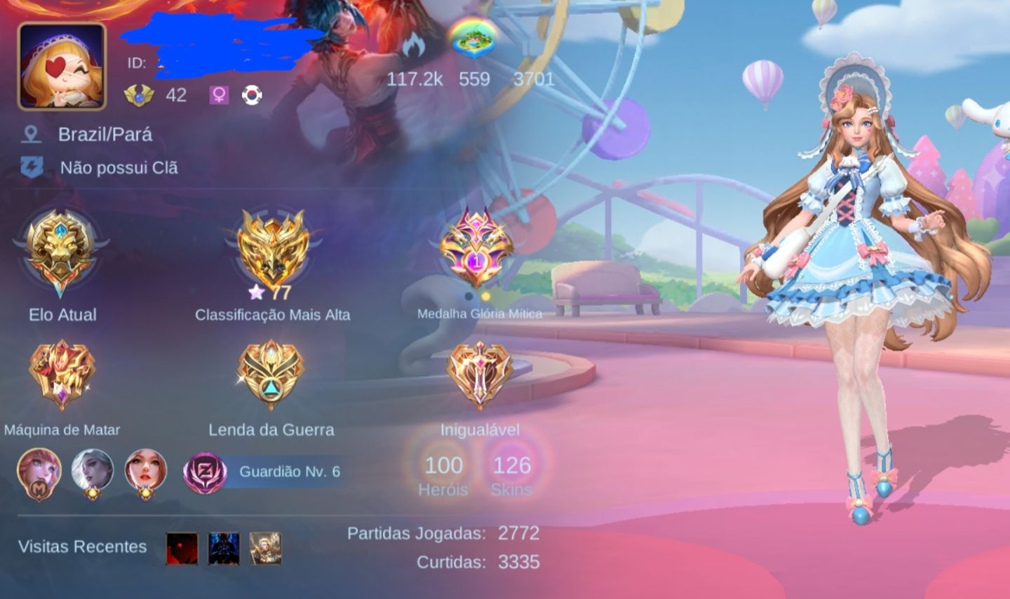 CONTA MOBILE LEGENDS | 126 SKINS | 100 HERÓIS | + FLORYN