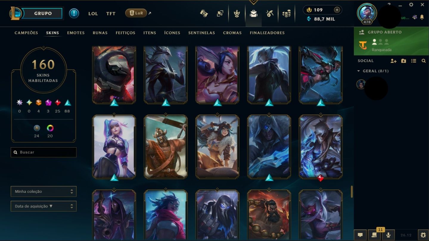CONTA LEAGUE OF LEGENDS COM 9 ANOS DE USO SKINS ESPECIAIS