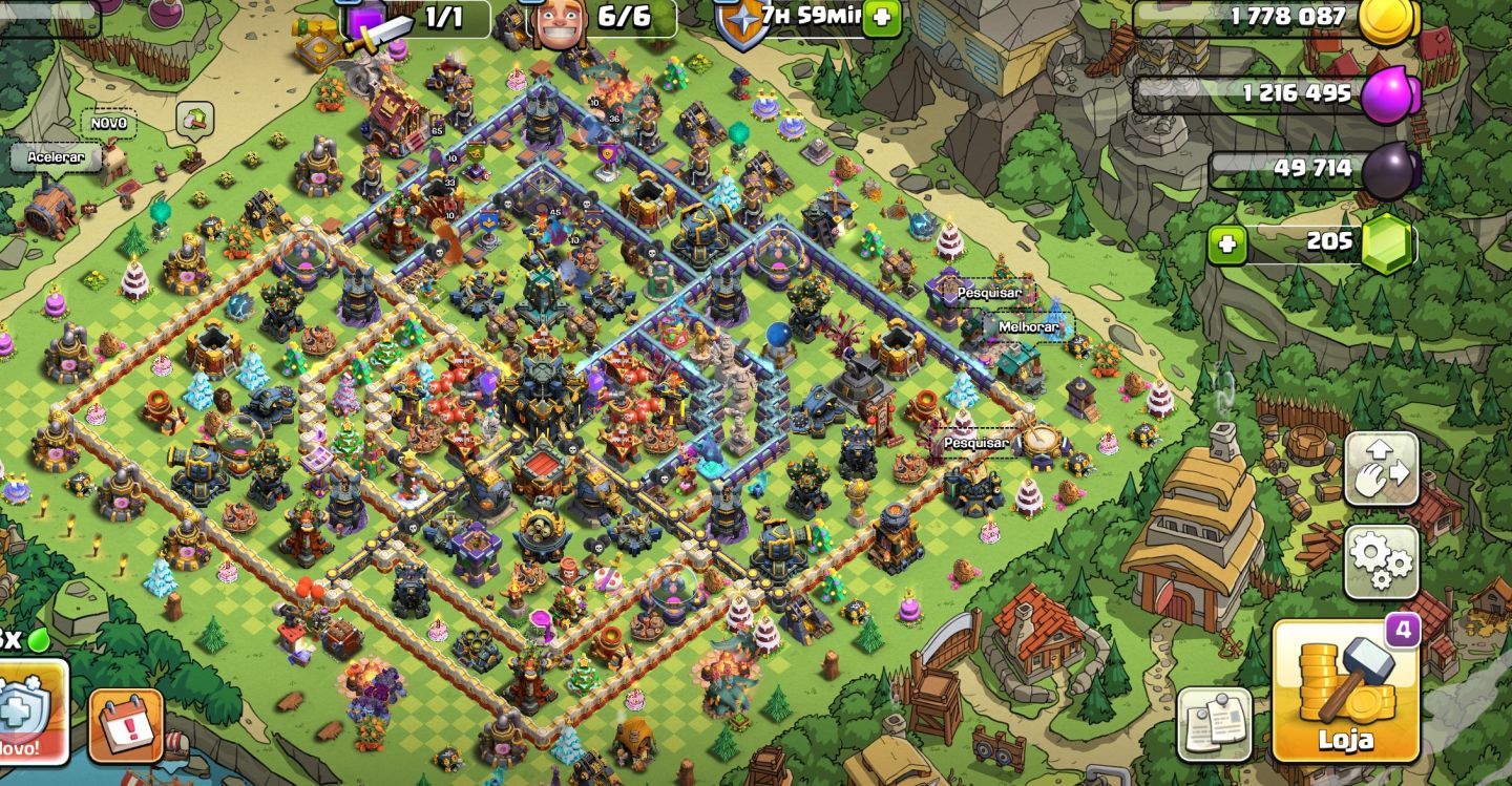 Conta de Clash of clans, dentro de vila 17 bem upada