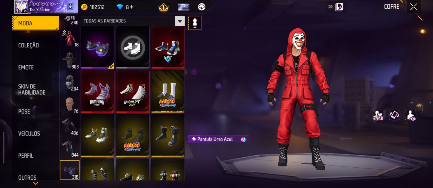 FREE FIRE | CONTA PREMIUM - NÍVEL 75 | RARA