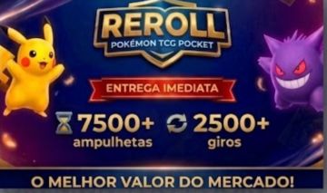 CONTA REROLL POKEMON TCG POCKET 7500+ AMPULHETAS / MELHOR PRECO DO MERCADO !