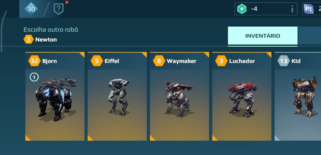 Conta war robots inicial