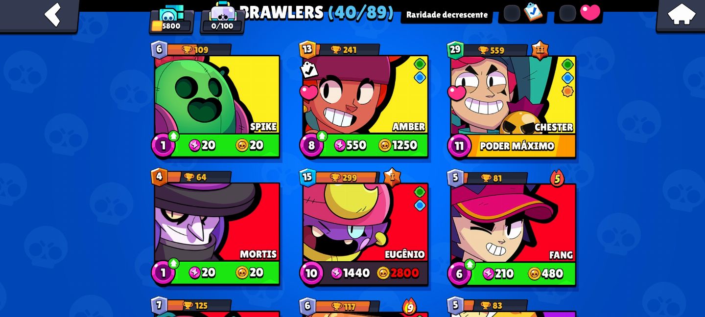 Conta brawl com chester espírito da mata!