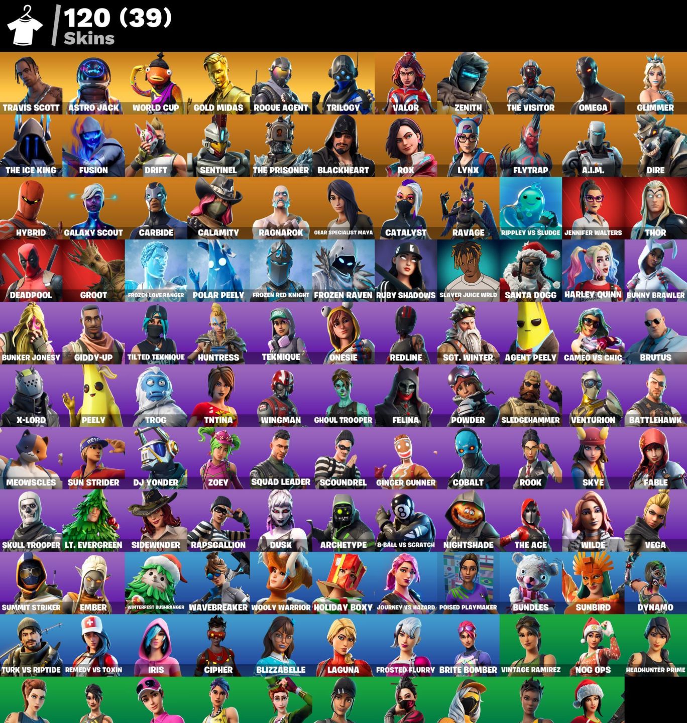 Conta Fortnite 120 SKINS/TRAVIS SCOTT/ASTRO JACK/GLIMMER/Candy AXE/ORANGE JUSTIC