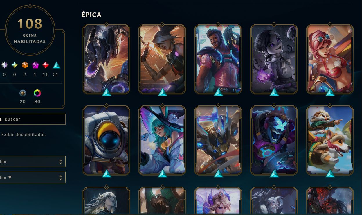 CONTA LoL 108 Skins VAVA Buttlerfly - Phant Protocolo - Sherif Neo DONO ÚNICO