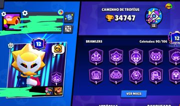 IMPERDÍVEL | 34.7K TROFÉUS | 90 BRAWLERS | MUITOS LVL 11 | BRAWL PASS PLUS ATIVO