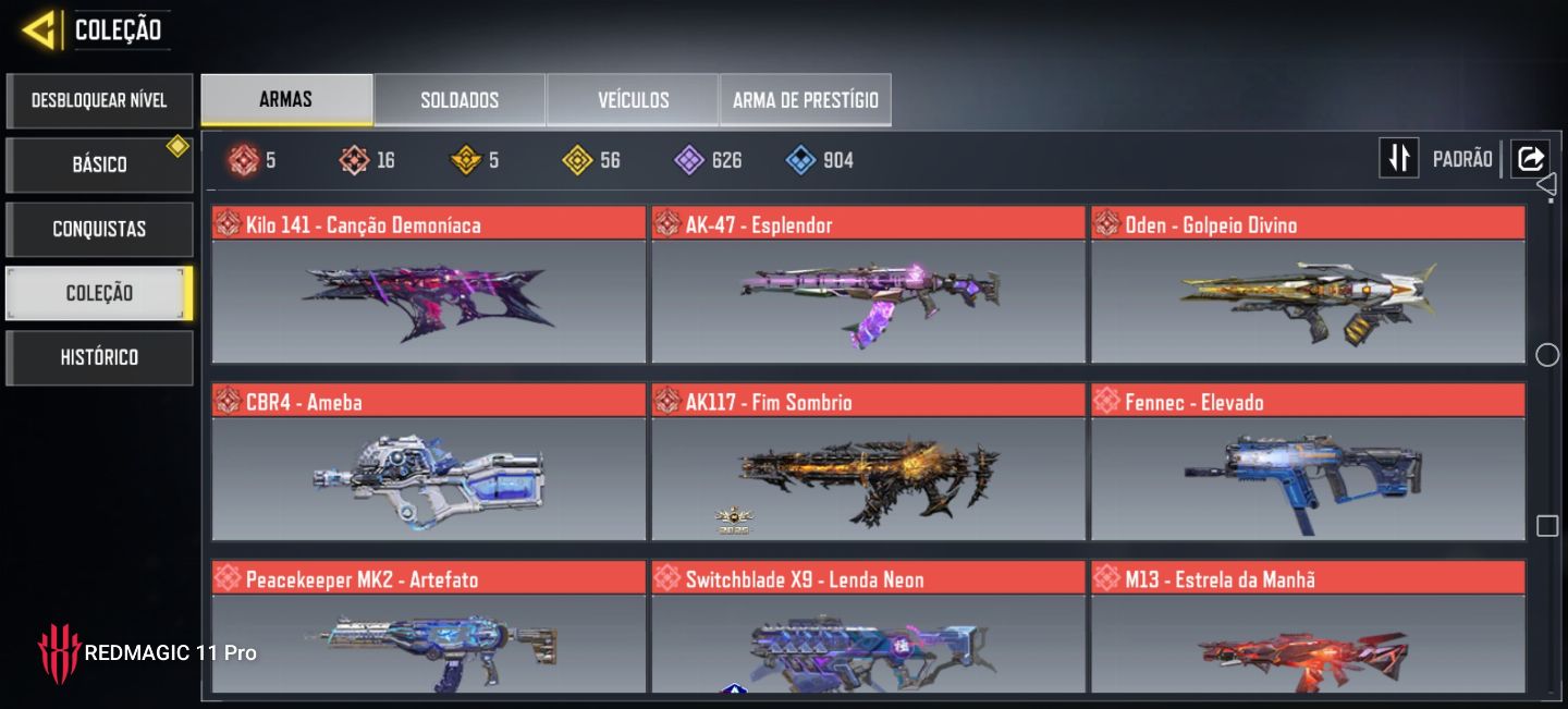 CODM COM 3K DE CP + 16 SKINS MÍTICAS, 5 NÍVEL MÁXIMO + 56 LENDÁRIAS!