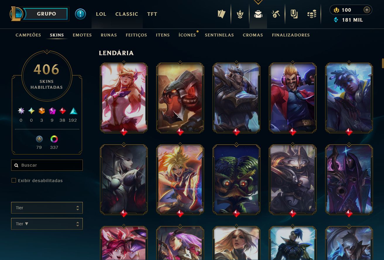 CONTA LEAGUE OF LEGENDS +406 SKINS [Ex Mestre]