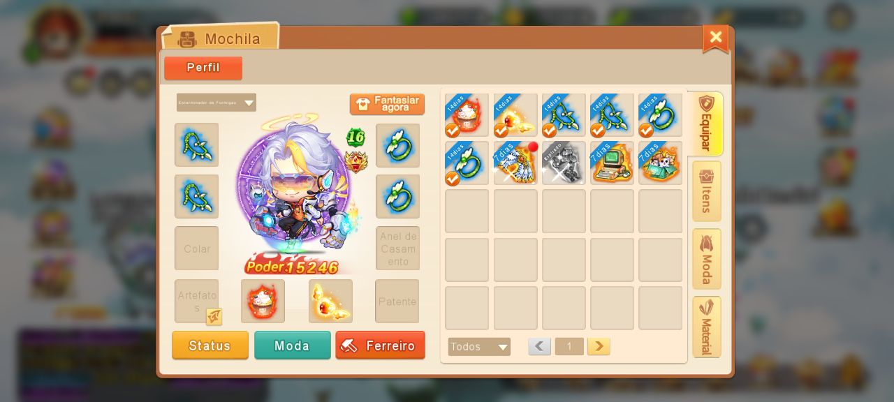 Conta DDTank Origin LVL 16 Urso Creme 251 +9 (251 DANO) S75