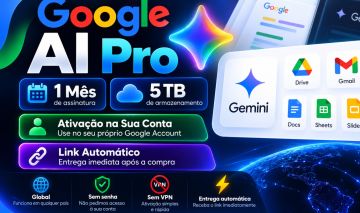 Google AI Pro 1 Mês | 5TB | Ativação na Sua Conta | Link Automático