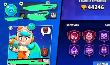 Continha com 44k de troféus e 104 Brawl, boa pra quem quer jogar rank e combate.