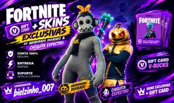 Fortnite Gift Card + Skins EXCLUSIVAS do Aboborado Dourado & Chiquita Espectro