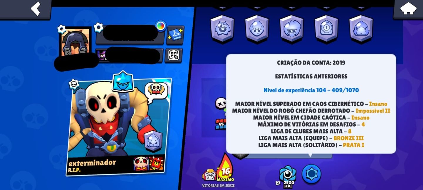 CONTA DE 2019 COM SKINS IMPOSSIVEIS DE CONSEGUIR +16 BRAWLERS NIVEL 11 !!!