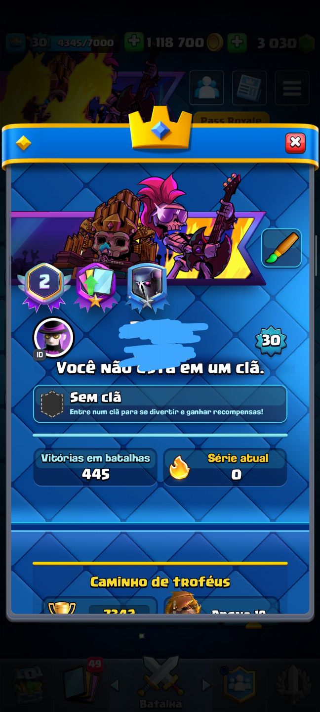 CONTA CLASH ROYALE CLASH OF CLANS E BRAWL STAR!!