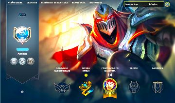 CAMPEÃO ZED + [ VARIOS CAMPEÕES HABILITADOS ] + [ TROCA NICK DISPONÍVEL ]