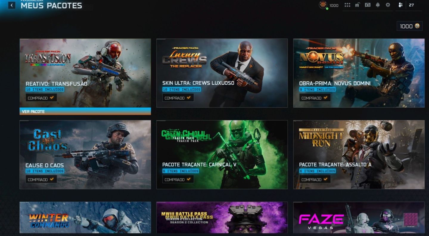 CONTA COD WARZONE COM MUITA SKIN