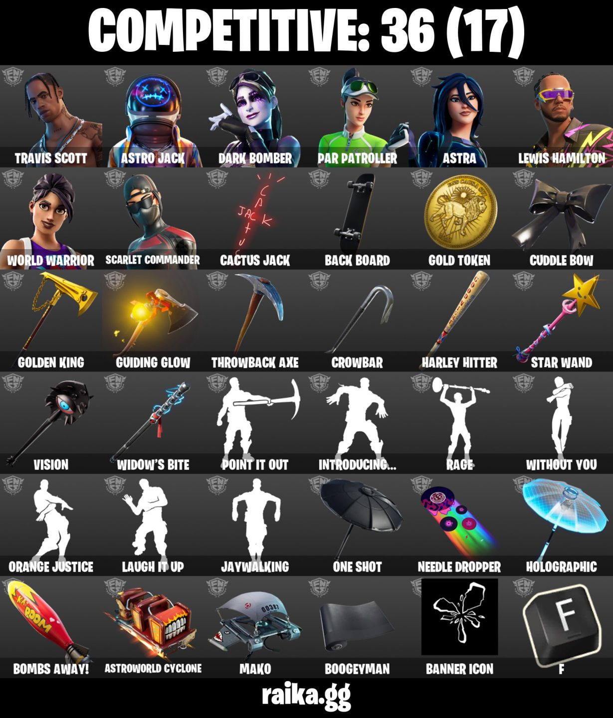 153 skins + Neo Versa + Travis Scott + Astro Jack + World Warrior Rogue Agent