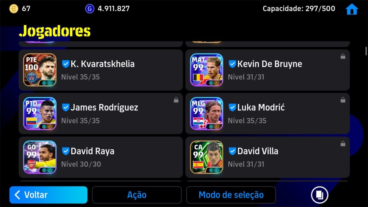 Conta de Efootball Braba do CR7,MESSI,KVARA BLITZ,BALE FORÇA COLETIVA MAX 3284+