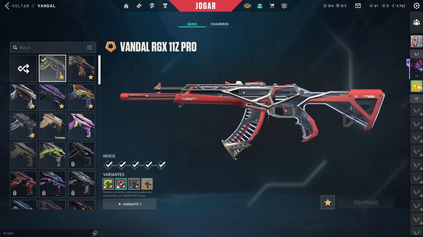 CONTA VALORANT 15 SKINS